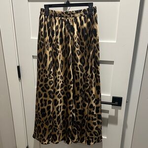 Chocolate Animal Print Maxi Skirt